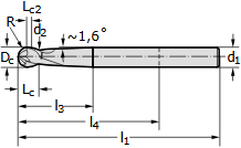 Фреза &Oslash;8мм 100мм 2EA MC413-08.0A2L-WJ30TF фото