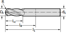 Фреза &Oslash;8мм 100мм 4EA MC416-08.0A4L-WJ30TF фото