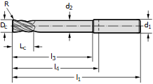 Фреза &Oslash;10мм 150мм 4EA MC213-10.0A4X100T-WJ30TF фото