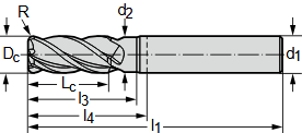 Фреза &Oslash;3мм 57мм 4EA MC230-03.0A4B050C-WK40TF фото